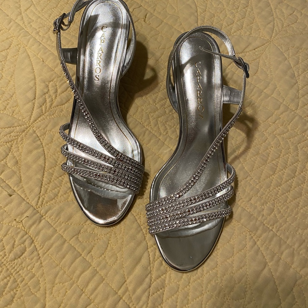 Caparros Metallic Strappy Heels